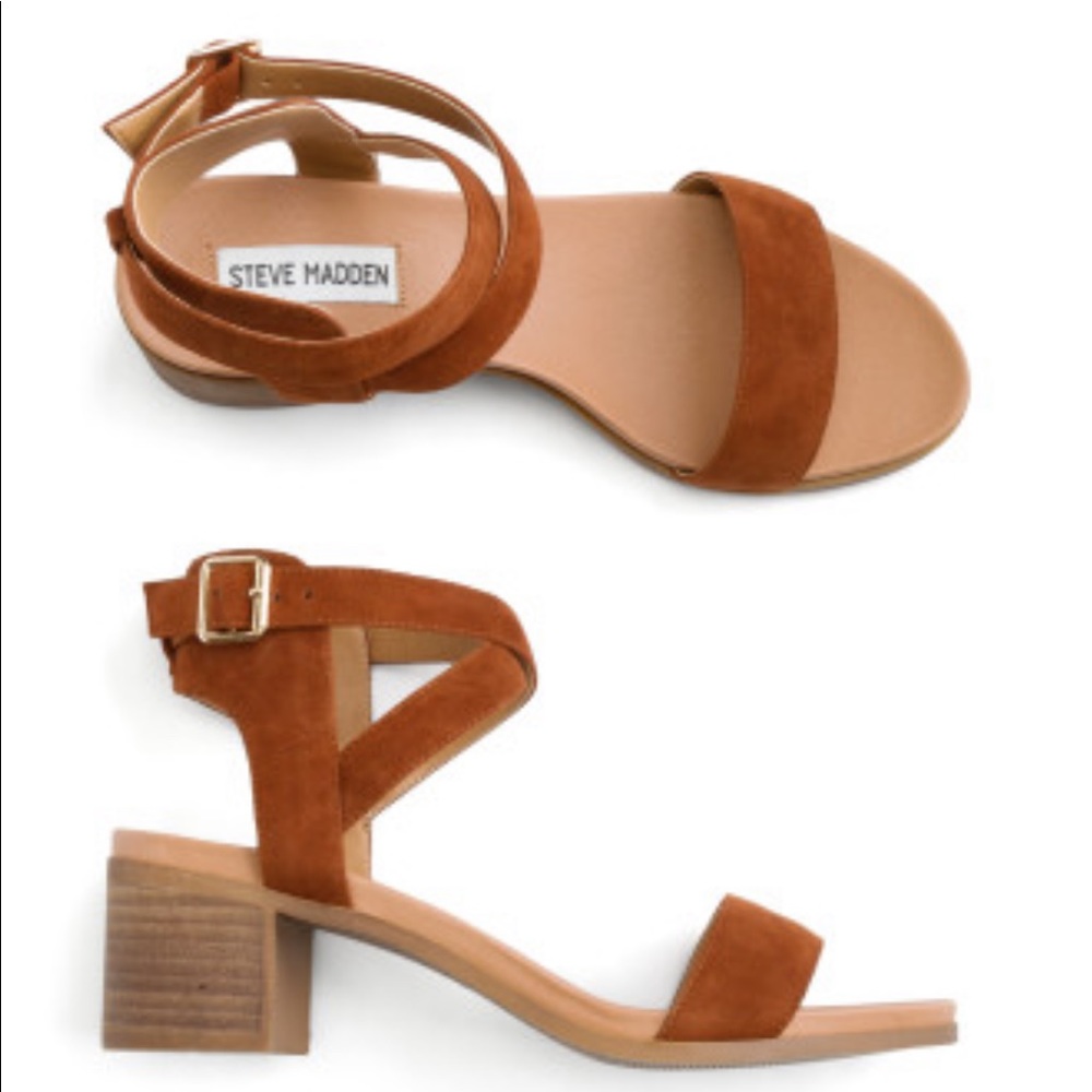 Steve Madden Arlen Strappy Suede Ankle Wrap Heel